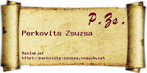 Perkovits Zsuzsa névjegykártya